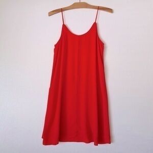 Alya Red Spaghetti Strap Slip Dress Pullover Flowy Size Small